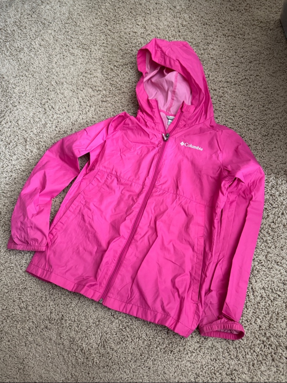 Columbia Pink Hooded Windbreaker